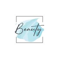 elegant cursive font over a light blue watercolor splash vector