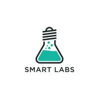 stylized Erlenmeyer flask with liquid and bubbles vector