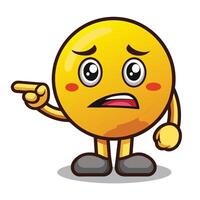 emoticon angry yellow cartoon character pointing finger at something vector