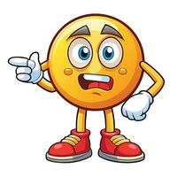 emoticon character pointing at something, vector