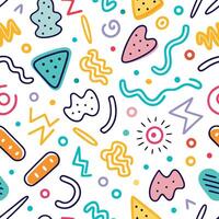seamless pattern with colorful retro style retro 90s style illustration vector
