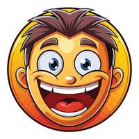 a cartoon man with a big smile on his face vector