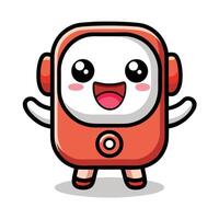 a cartoon robot with a smile on its face white background vector