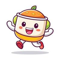 a cartoon character running with a smile on its face, vector