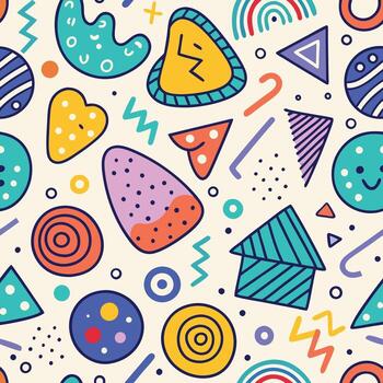 seamless pattern, with colorful shapes and shapes, vector