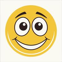 a smiling yellow emoticion with eyes and a smile vector