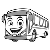 a cartoon bus with a smile on its face, vector