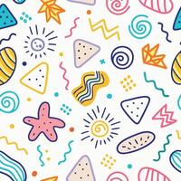 seamless pattern with colorful white background shapes, vector