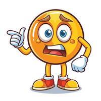 emoticon character with a sad face and a sad expression illustration on a white background vector
