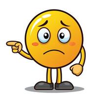 emoticon character with face pointing finger at something vector