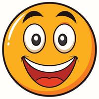 a cartoon smiley face white background with a big smile, vector