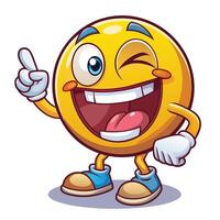 emoticon character with a big smile and a finger up illustration vector