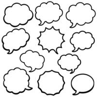 a set of speech bubbles with shapes white background vector