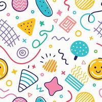 seamless pattern with colorful objects, vector