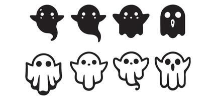Adorable Halloween Ghost Illustrations Set vector