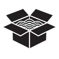 Silhouette of a Box Filled with Noodles vector