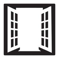 Open Window Silhouette Illustration Design vector