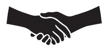 Silhouette of Two Hands in a Firm Handshake vector