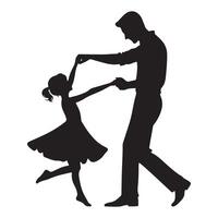 Silhouette of Father and Daughter in a Waltz vector
