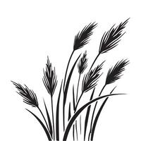 Silhouette Illustration of Tall Grass in the Wind vector