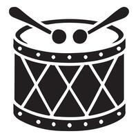Silhouette Illustration of a Simple Drum with Drumsticks vector
