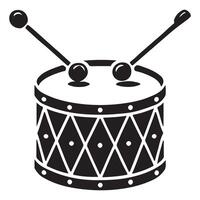 Classic Toy Drum Silhouette with Sticks Illustration vector