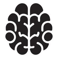 Silhouette of a Human Brain Illustration for Educational Use vector