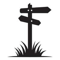 Silhouette of a Rustic Wooden Signpost Illustration vector