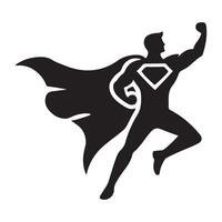 Dynamic Superhero Silhouette in Flight Illustration vector