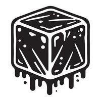 Melting Ice Cube Silhouette Illustration vector