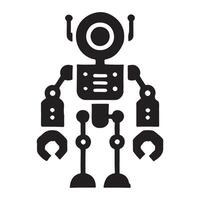 Simple Silhouette of a Retro Robot vector