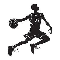 Dynamic Silhouette of a Basketball Player vector