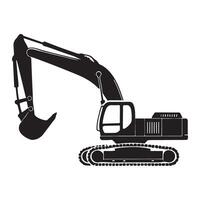 Excavator Silhouette Illustration Construction Machine vector