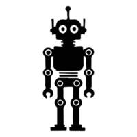 Retro Robot Silhouette design Illustration vector