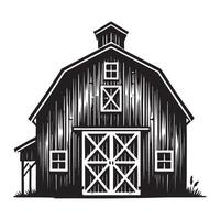 Rustic Barn Silhouette Illustration Design vector
