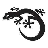 Curled Gecko Silhouette Illustration Design vector