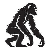 Chimpanzee Silhouette Illustration Graphic Art vector
