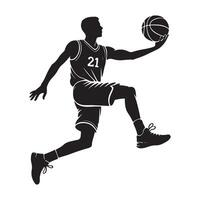 Dynamic Basketball Player Silhouette Illustration vector