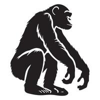 Chimpanzee Silhouette Illustration vector
