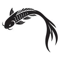 Elegant Koi Fish Silhouette Graphic vector