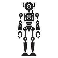 Retro Robot Silhouette Illustration vector