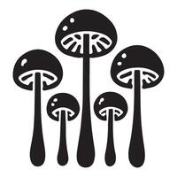Group of Mushrooms Silhouette Illustration vector
