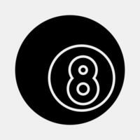 Icon eight ball pool. Traditional tattoo elements. Icon in glyph style. vector