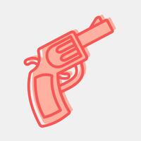 Icon gun. Traditional tattoo elements. Icon in two tone style. vector