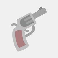 Icon gun. Traditional tattoo elements. Icon in flat style. vector