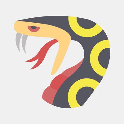 Icon snake. Traditional tattoo elements. Icon in flat style.