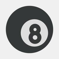 Icon eight ball pool. Traditional tattoo elements. Icon in flat style. vector