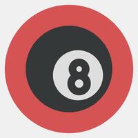 Icon eight ball pool. Traditional tattoo elements. Icon in color mate style. vector