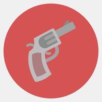 Icon gun. Traditional tattoo elements. Icon in color mate style. vector