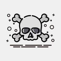 Icon skull. Traditional tattoo elements. Icon in MBE style. vector
